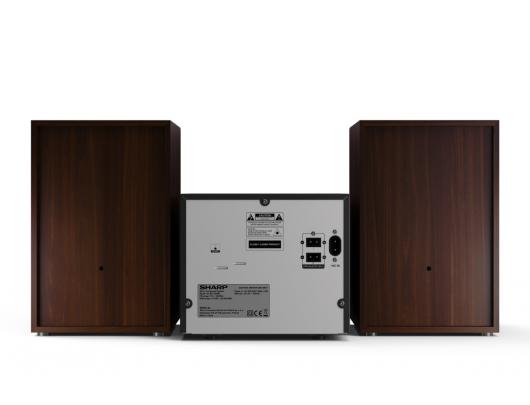 Muzikinis centras  Sharp XL-B517D, USB prievadas, AUX įvestis, Bluetooth, CD grotuvas, FM radijas, belaidis ryšys, ruda.
