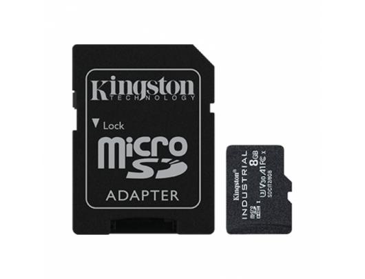 Atminties kortelė Kingston UHS-I 8GB, microSDHC/SDXC Industrial Card, Flash memory class Class 10, UHS-I, U3, V30, A1, SD Adapter