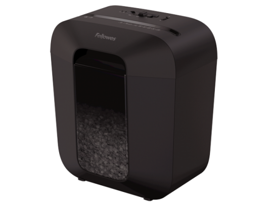 Dokumentų naikiklis Fellowes Powershred LX25M Black, 11.5 L, Credit cards shredding, Mini-Cut Shredder, Paper handling standard/output 6 sheets per p