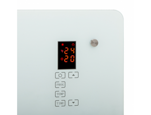 Šildytuvas Camry CR 7721 Convection glass heater LCD with remote control, 1500 W, Number of power levels 2, White