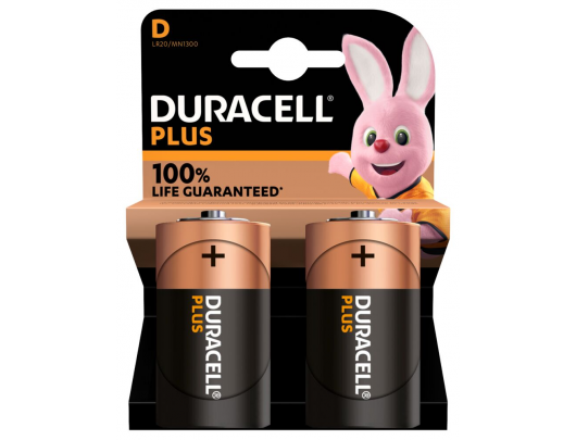 Baterijos Duracell Plus MN1300 D, Alkaline, 2 vnt