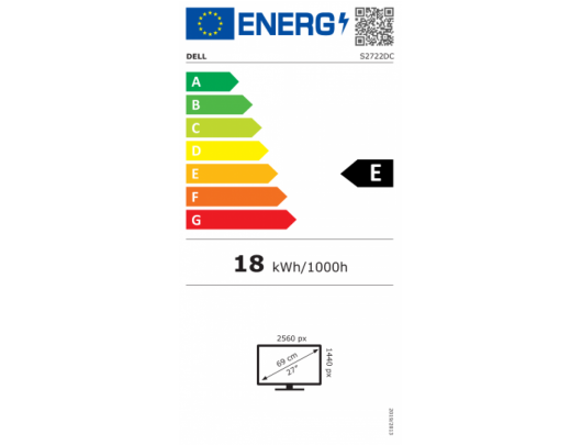 Monitorius Dell LCD S2722DC 27 ", IPS, QHD, 2560 x 1440, 16:9, 4 ms, 350 cd/m², White, HDMI ports quantity 2, 75 Hz