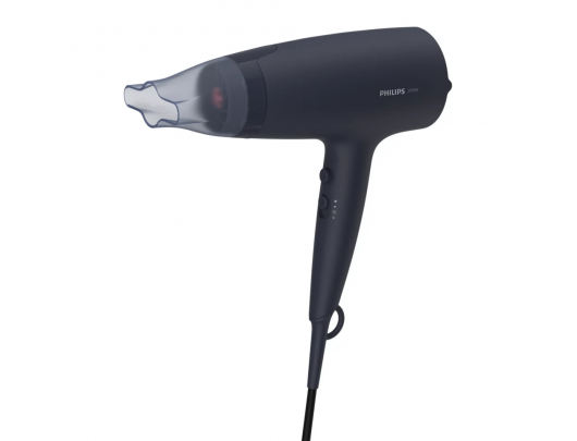 Plaukų džiovintuvas Philips BHD360/20, 2100 W, 6 temperatūros nustatymai, joninė funkcija, difuzoriaus antgalis, juoda/mėlyna.