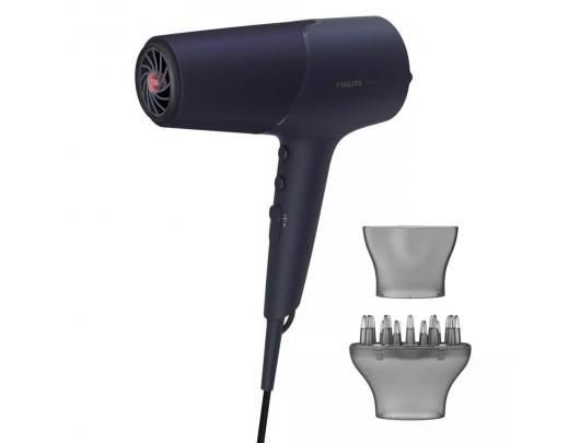 Plaukų džiovintuvas Philips BHD510/00, 2300 W, 3 temperatūros nustatymai, joninė funkcija, difuzoriaus antgalis, mėlynas/metalo.