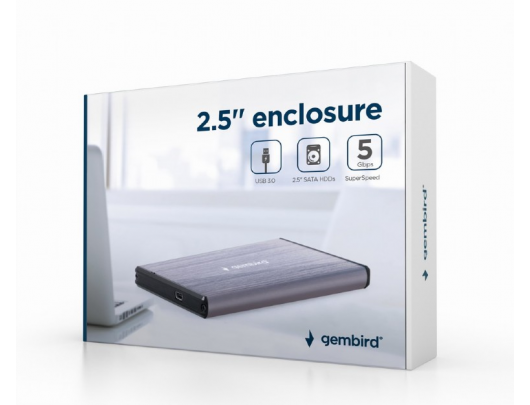 2.5" disko dėžutė Gembird USB 3.0 2.5'' enclosure EE2-U3S-3-LG SATA, USB 3.0