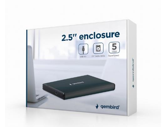 2.5" disko dėžutė Gembird USB 3.0 2.5'' enclosure EE2-U3S-3-G SATA, USB 3.0