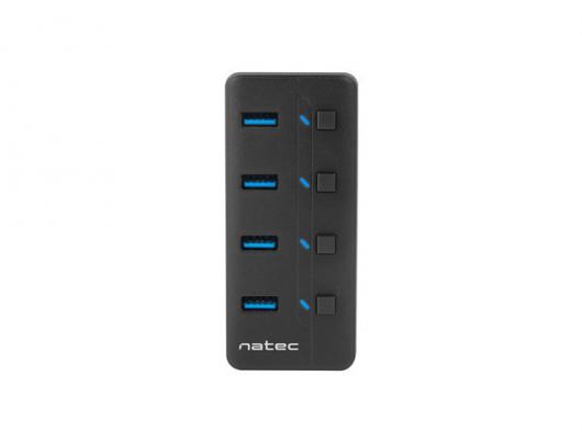 Adapteris Natec USB 3.0 HUB, Mantis 2, 4-Port, On/Off with AC Adapter