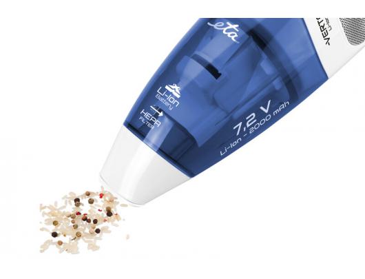 Rankinis dulkių siurblys ETA Vacuum cleaner Verto ETA144290000 Cordless operating, Handheld, 7.2 V, Operating time (max) 15 min, White/Blue