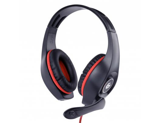 Ausinės Gembird Gaming headset with volume control GHS-05-R Built-in microphone, Red/Black, Wired, Over-Ear