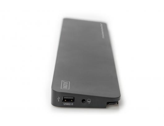Jungčių stotelė Digitus Universal Notebook Docking Station DA-70868	 USB-C 3x video, 3x USB 3.0, 2x USB-C, 2x USB 2.0, RJ45