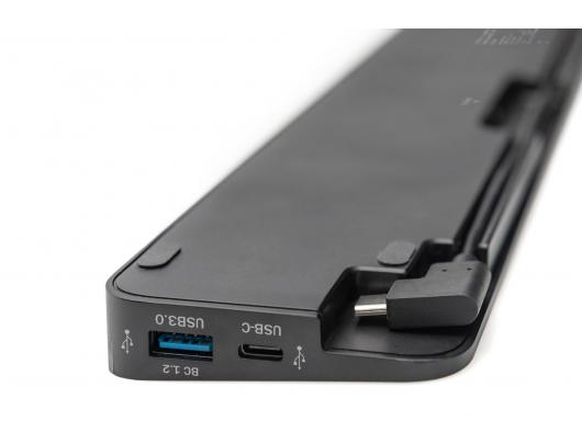 Jungčių stotelė Digitus Universal Notebook Docking Station DA-70868	 USB-C 3x video, 3x USB 3.0, 2x USB-C, 2x USB 2.0, RJ45