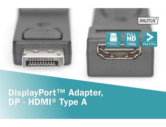 Adapteris Digitus DisplayPort adapter AK-340602-000-S Connector surface: nickel-plated