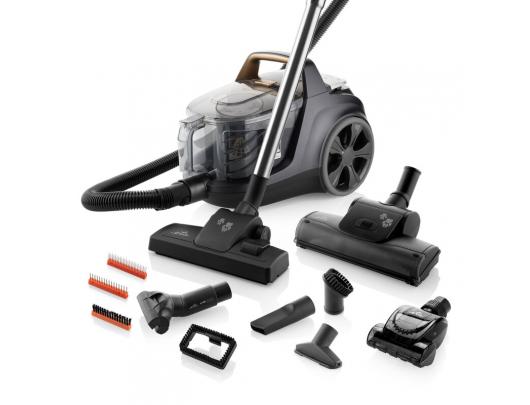 Dulkių siurblys ETA Vacuum cleaner Grande Animal ETA222390000 Bagless, Power 850 W, Dust capacity 3.2 L, Black/Gold