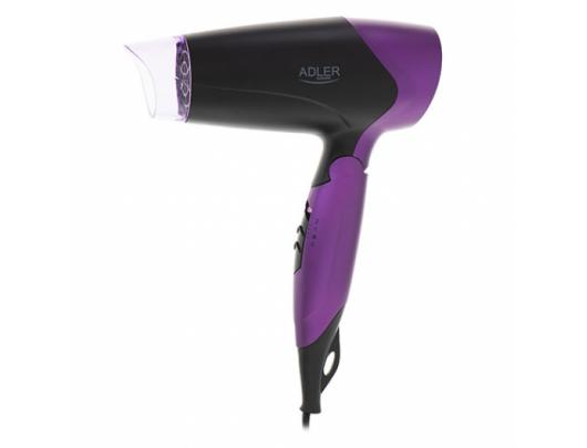 Plaukų džiovintuvas Adler Hair Dryer AD 2260 1600 W, Number of temperature settings 2, Black/Purple