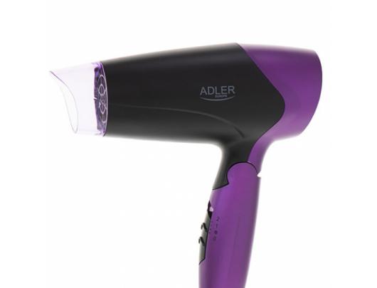 Plaukų džiovintuvas Adler Hair Dryer AD 2260 1600 W, Number of temperature settings 2, Black/Purple