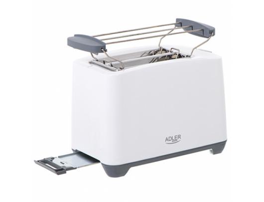 Skrudintuvas Adler Toaster AD 3216 Power 750 W, Number of slots 2, Housing material Plastic, White