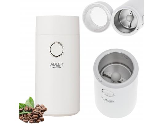Kavamalė Adler Coffee Mill AD 4446ws 150 W, Coffee beans capacity 75 g, White