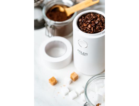 Kavamalė Adler Coffee Mill AD 4446ws 150 W, Coffee beans capacity 75 g, White