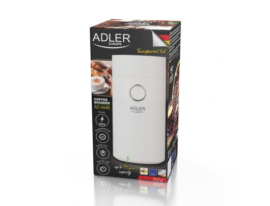 Kavamalė Adler Coffee Mill AD 4446ws 150 W, Coffee beans capacity 75 g, White