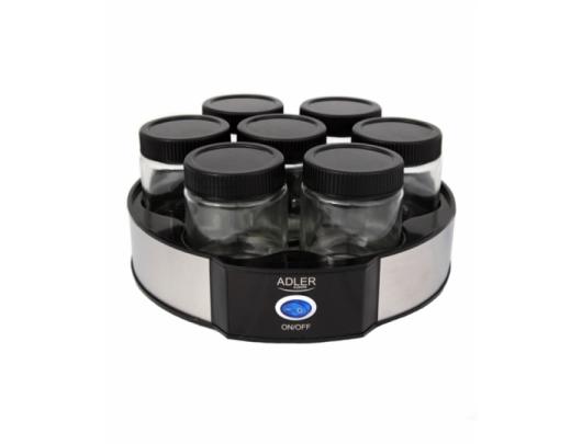 Jogurto gaminimo aparatas Adler Yogurt Maker AD 4476 Capacity 7x0.2 L, Stainless steel/Black