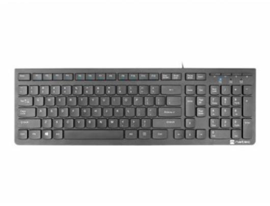 Klaviatūra Natec Keyboard Discus 2 Slim Wired, US Layout, USB 2.0, Black