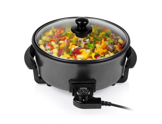 Kepintuvas-troškintuvas Tristar Multifunctional grill pan XL PZ-9135 Grill, Diameter 30 cm, 1500 W, Lid included, Fixed handle, Black