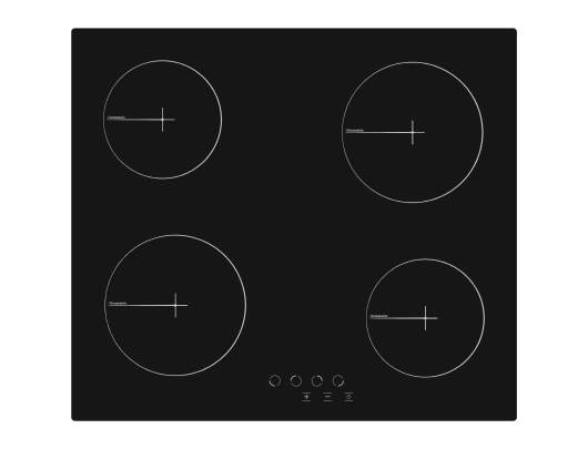 Kaitlentė Simfer Hob H6.040.DECSP Vitroceramic, Number of burners/cooking zones 4, Touch Control, Black