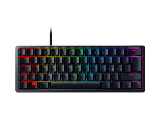 Klaviatūra Razer Optical Gaming Keyboard Huntsman Mini 60% RGB LED light, NORD, Wired, Black, Analog Switch