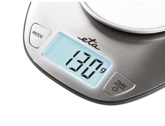Virtuvinės svarstyklės ETA Kitchen scale ETA677890000 Dori Maximum weight (capacity) 5 kg, Graduation 1 g, Display type LCD, Stainless steel