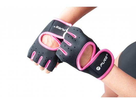 Pirštinės Pure2Improve Fitness Gloves Black/Pink, Neoprene