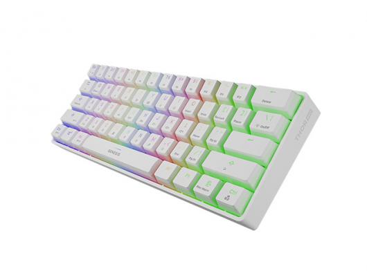 Žaidimų klaviatūra Genesis THOR 660 RGB Gaming keyboard, RGB LED light, US, White, Wireless/Wired, Wireless connection, Gateron Red Switch