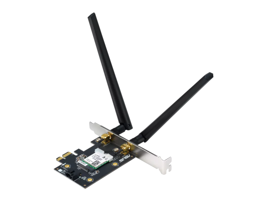 Maršrutizatorius Asus AX1800 Dual-Band Bluetooth 5.2 PCIe Wi-Fi Adapter PCE-AX1800 802.11ax, 574+1201 Mbit/s, MU-MiMO Yes, No mobile broadband, Antenn