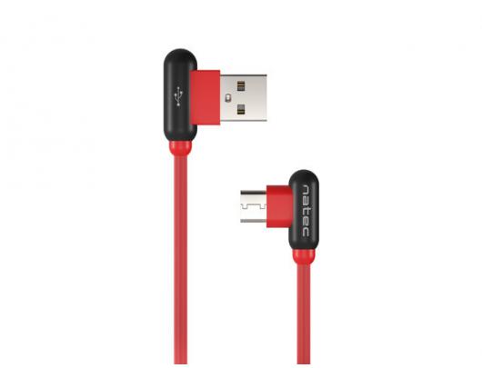 Kabelis Natec Prati, Angled USB Type C to Type A Cable 1m, Red