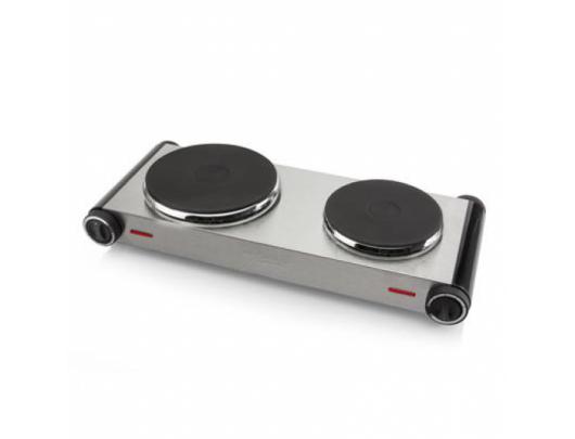 Mini viryklė Tristar Free standing table hob KP-6248 Number of burners/cooking zones 2, Stainless Steel/Black, Electric