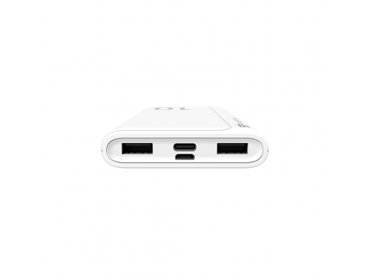 Išorinė baterija (power bank) Silicon Power Power Bank SP10KMAPBKGP150W Li-Polymer, White, 10000 mAh, Micro-USB, Type-C, 2 x USB Type-A