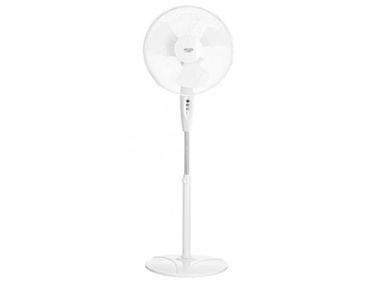 Ventiliatorius su stovu Adler Fan AD 7323w Stand Fan, Number of speeds 3, 90 W, Oscillation, Diameter 40 cm, White