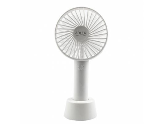 Stalinis ventiliatorius Adler Fan AD 7331w Portable Mini Fan USB, Number of speeds 3, 4.5 W, Diameter 9 cm, White