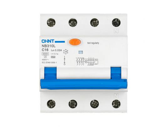Saugiklis Chint Circuit breaker RCBO, NB310L/3N, 3P+N, C32, 30mA, A, 6kA NB310L3PN30MAA32C