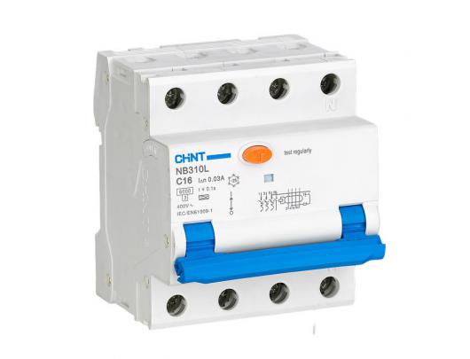 Saugiklis Chint Circuit breaker RCBO, NB310L/3N, 3P+N, C32, 30mA, A, 6kA NB310L3PN30MAA32C
