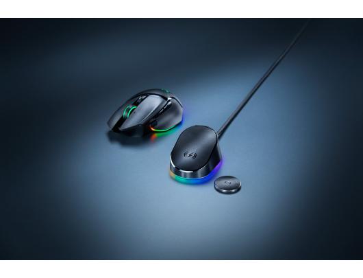 Pelė Razer Mouse Dock Pro + Wireless Charging Puck Bundle RGB LED light, USB, 	Wireless, Black