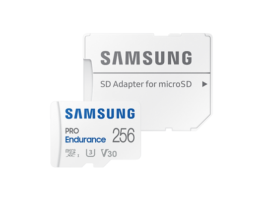 Atminties kortelė Samsung PRO Endurance MB-MJ256KA/EU 256 GB, MicroSD Memory Card, Flash memory class U3, V30, Class 10, SD adapter