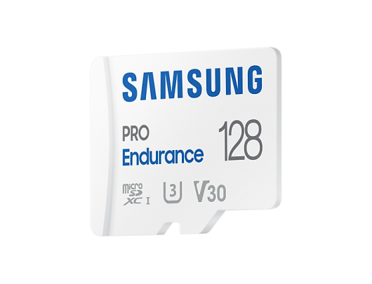 Atminties kortelė Samsung PRO Endurance MB-MJ128KA/EU 128 GB, MicroSD Memory Card, Flash memory class U3, V30, Class 10, SD adapter