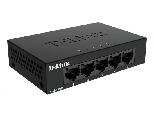 Komutatorius D-Link Ethernet Switch DGS-105GL/E	 Unmanaged, Desktop, 1GBps (RJ-45) ports quantity 5