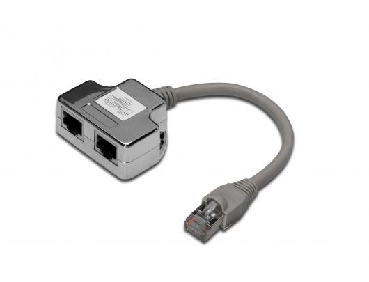 Adapteris Digitus CAT 5e patch cable adapter, 2x CAT 5e, shielded 	DN-93904 Black, RJ45 socket to RJ45 plug, 0.19 m