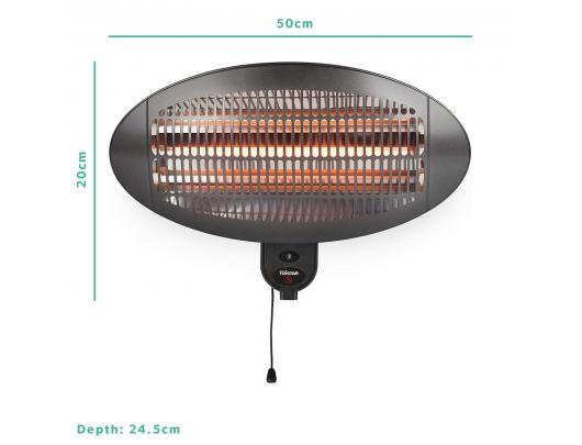 Šildytuvas Tristar Heater KA-5286	 Patio heater, 2000 W, Number of power levels 3, Suitable skirta rooms up to 20 m², Black