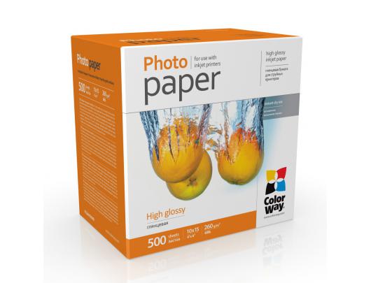 Foto popierius ColorWay Photo Paper 	PG2605004R Glossy, White, 10x15 cm, 260 g/m²