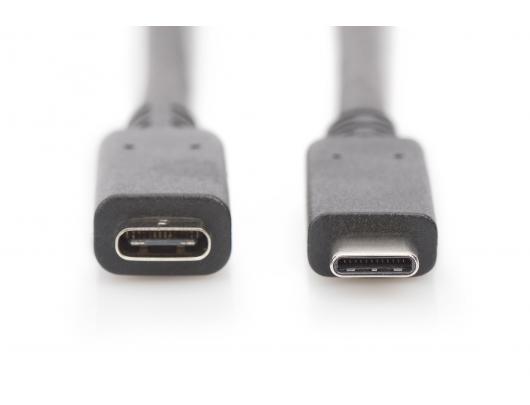 Kabelis Digitus USB Type-C Extension Cable AK-300210-020-S USB Male 2.0 (Type C), USB Female 2.0 (Type C), Black, 2 m