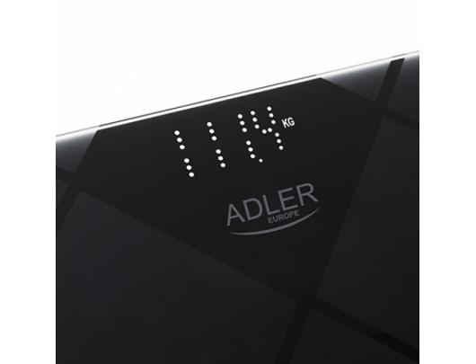 Svarstyklės Adler Bathroom Scale AD 8169 Maximum weight (capacity) 180 kg, Accuracy 100 g, Graphite/Black