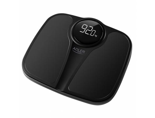 Svarstyklės Adler Bathroom Scale AD 8172b Maximum weight (capacity) 180 kg, Accuracy 100 g, Body Mass Index (BMI) measuring, Black