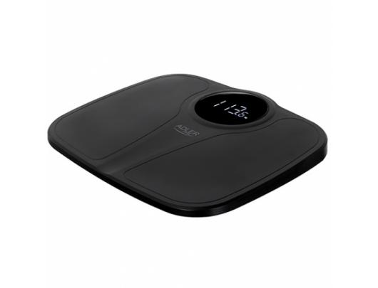 Svarstyklės Adler Bathroom Scale AD 8172b Maximum weight (capacity) 180 kg, Accuracy 100 g, Body Mass Index (BMI) measuring, Black